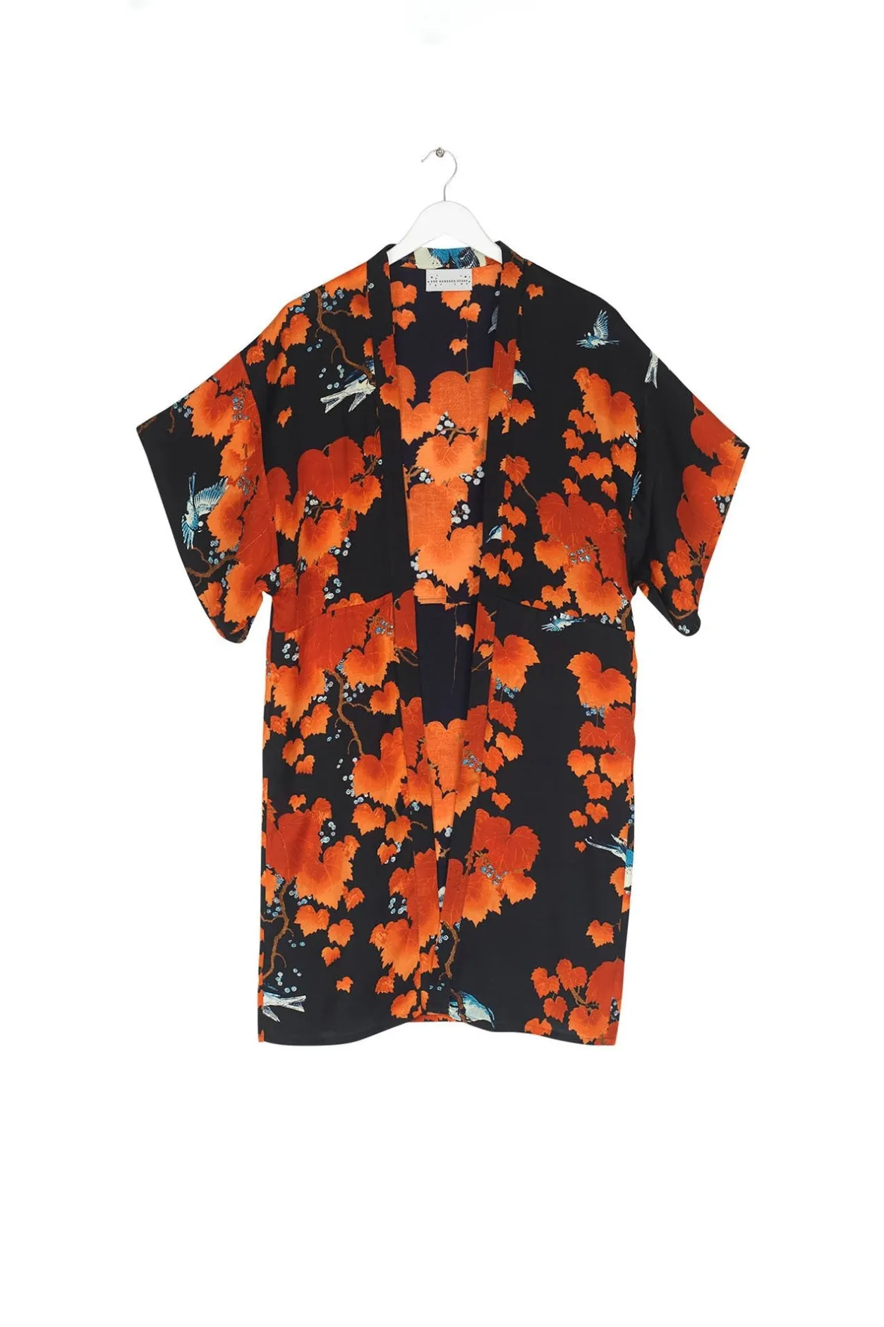 Women One Hundred Stars Acer Black Midi Kimono