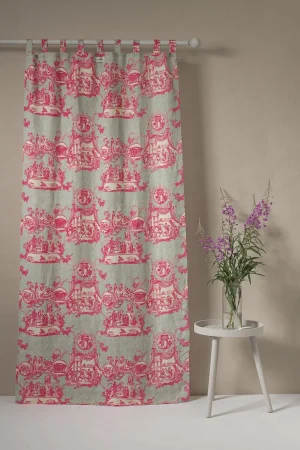 One Hundred Stars Ancient Column Pink Linen Panel