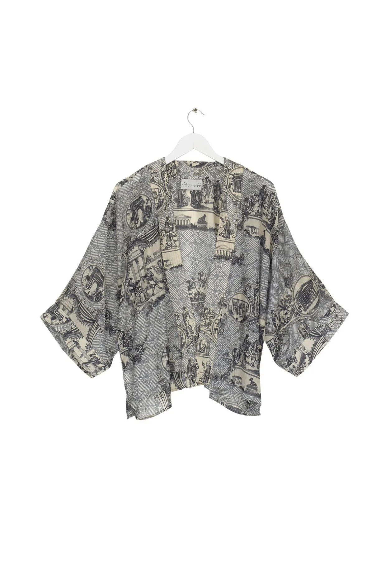 Women One Hundred Stars Ancient Columns Charcoal Kimono