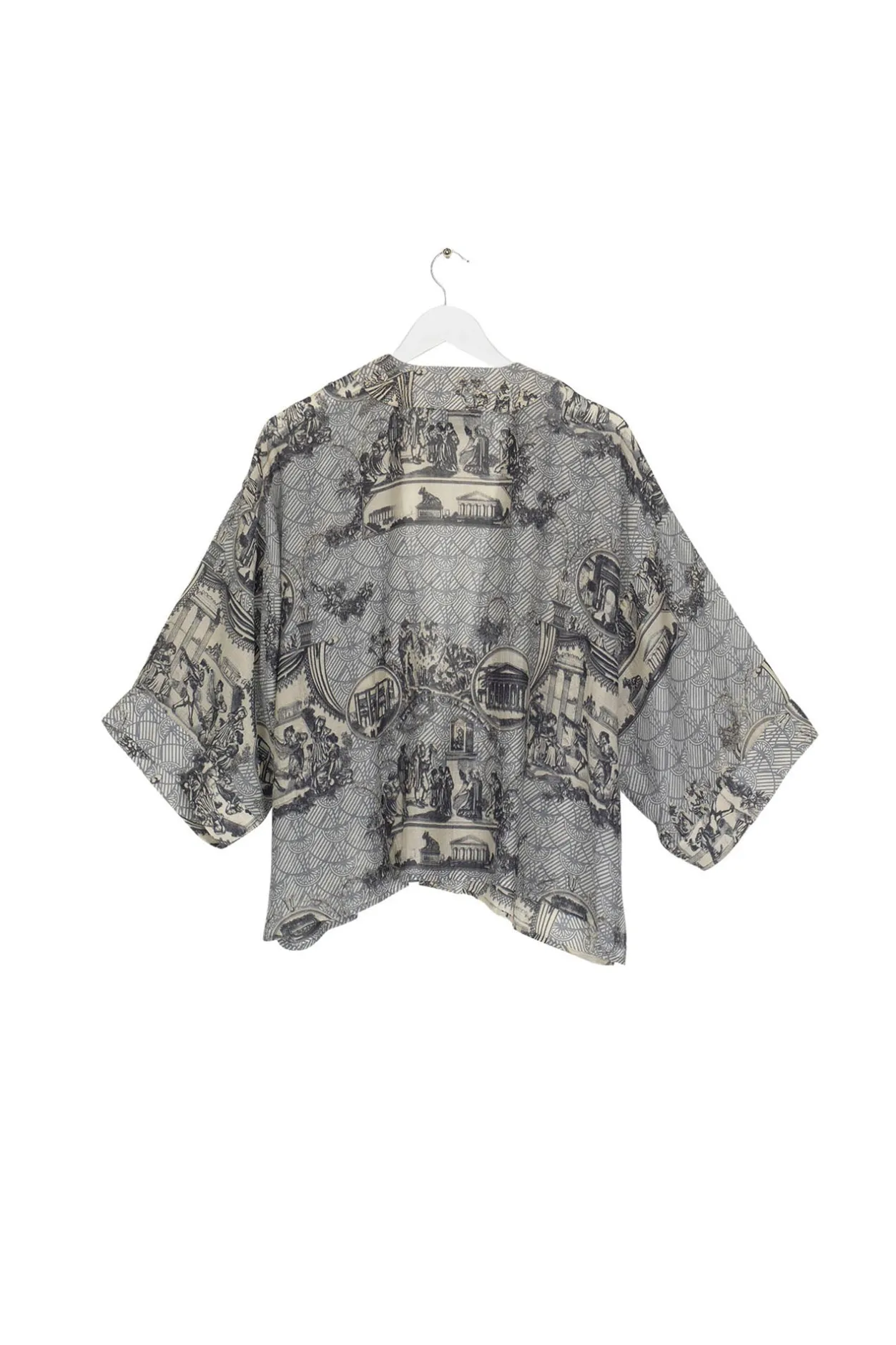 Women One Hundred Stars Ancient Columns Charcoal Kimono