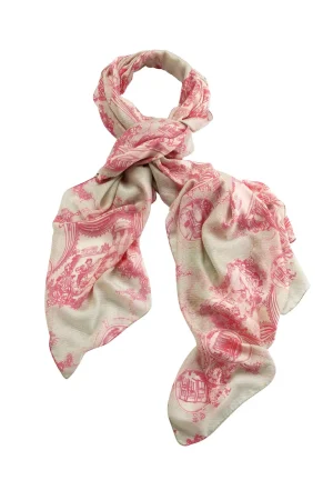One Hundred Stars Ancient Columns Pink Scarf