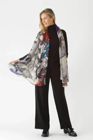 One Hundred Stars Butterflies Cobalt Scarf