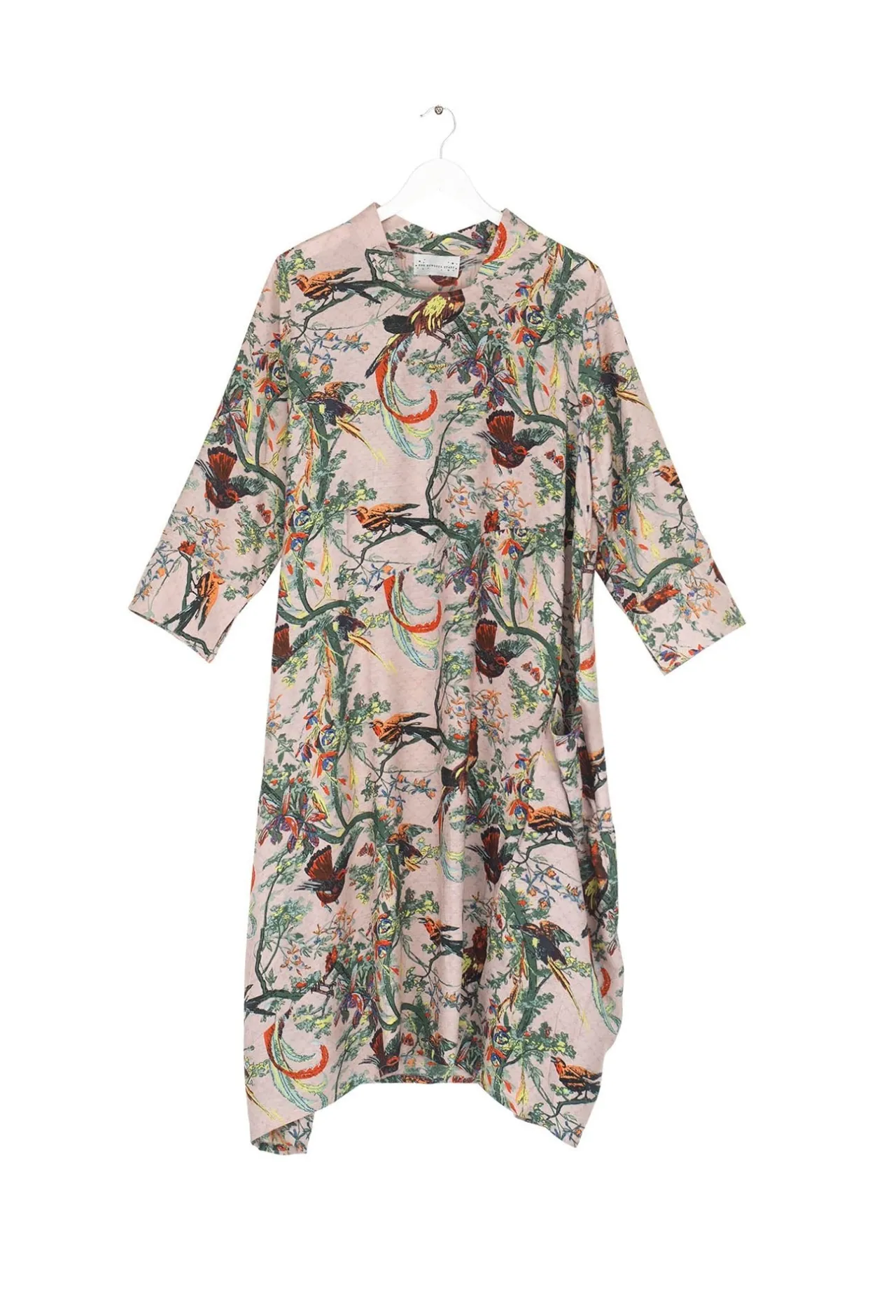 Women One Hundred Stars Chinoiserie Pink Asymmetric Dress