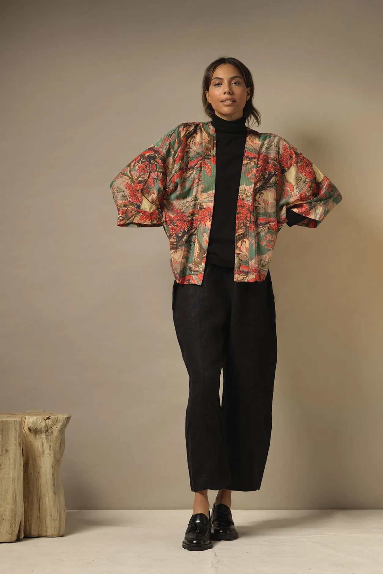 Women One Hundred Stars Country Toile Berry Kimono