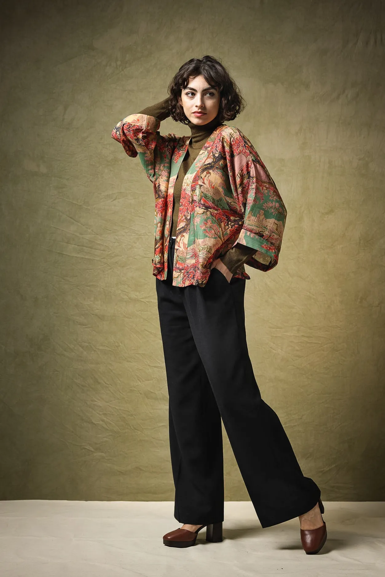 Women One Hundred Stars Country Toile Berry Kimono