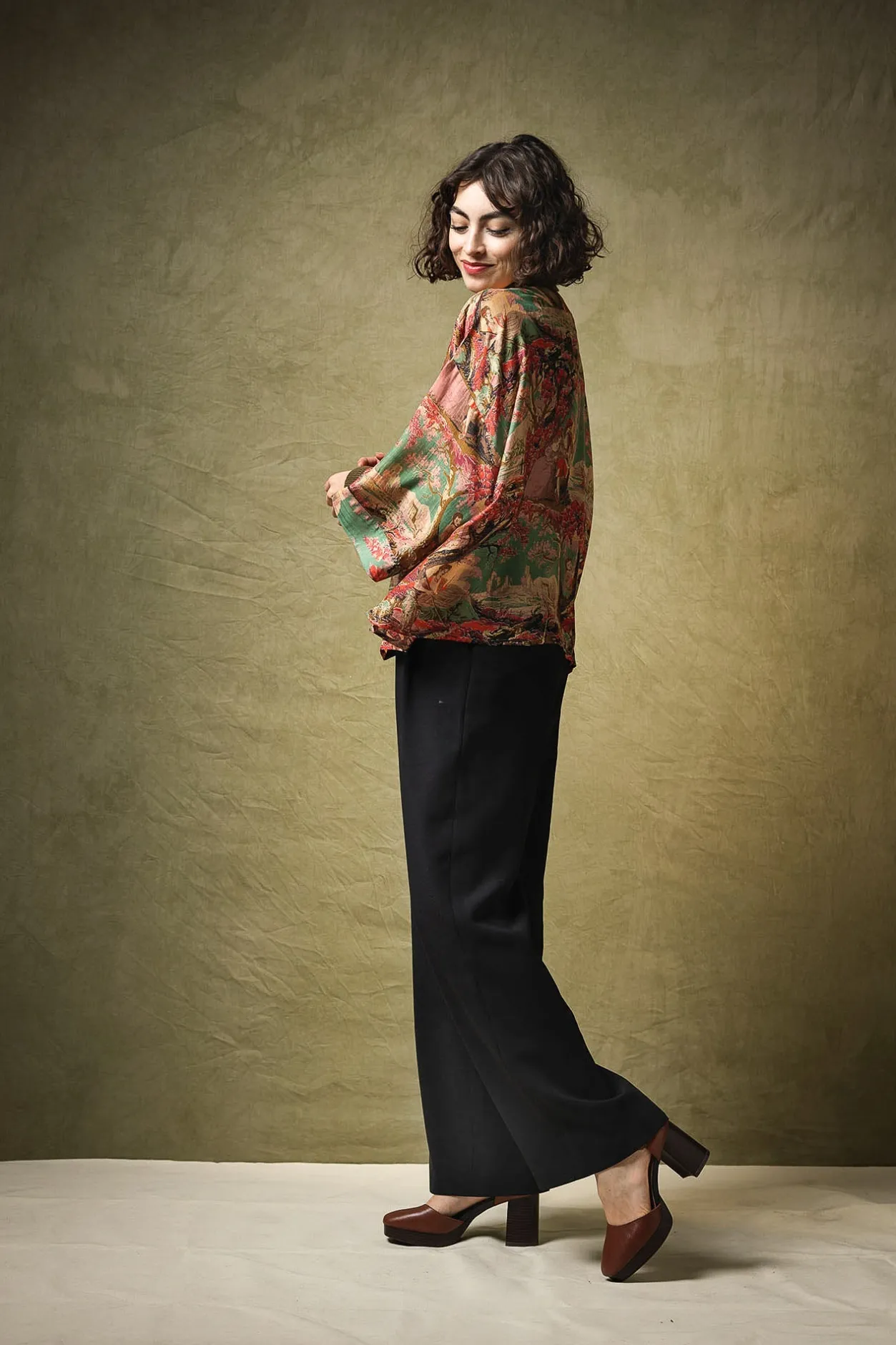 Women One Hundred Stars Country Toile Berry Kimono