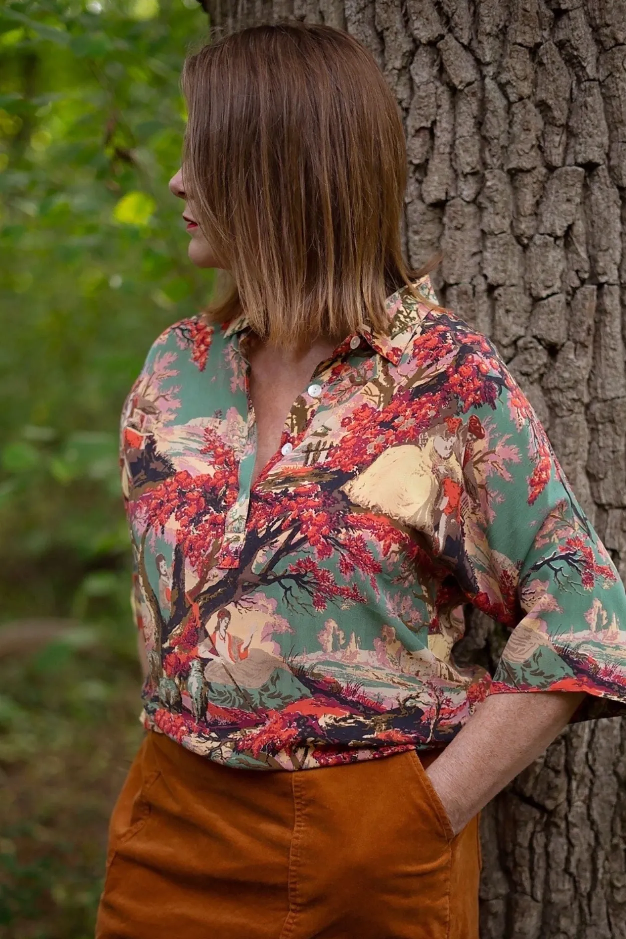 Women One Hundred Stars Country Toile Berry Pippa Top