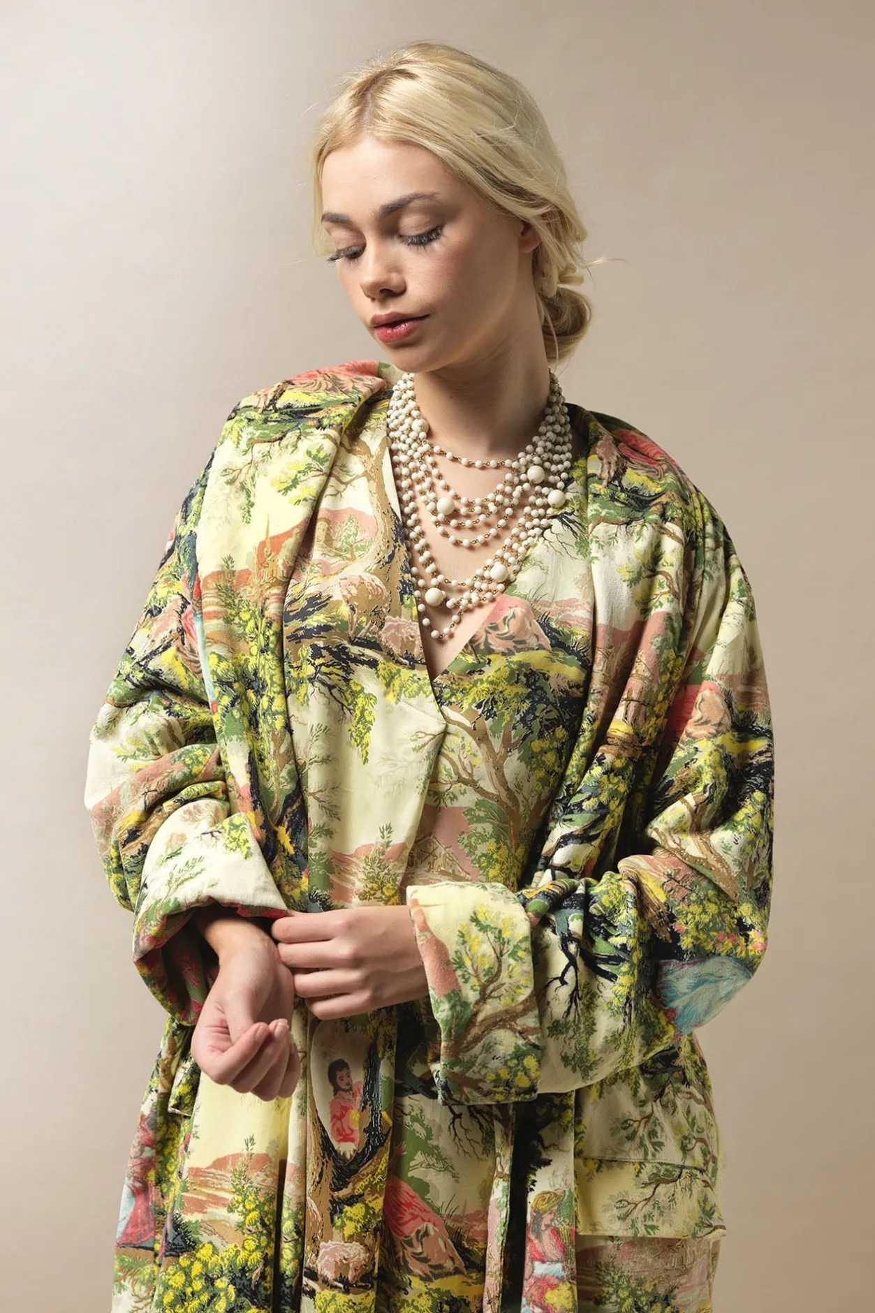 Women One Hundred Stars Country Toile Velvet Boyfriend Jacket