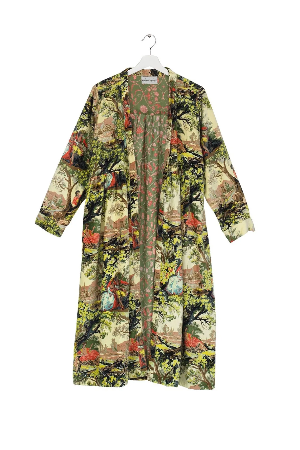 Women One Hundred Stars Country Toile Velvet Duster Coat