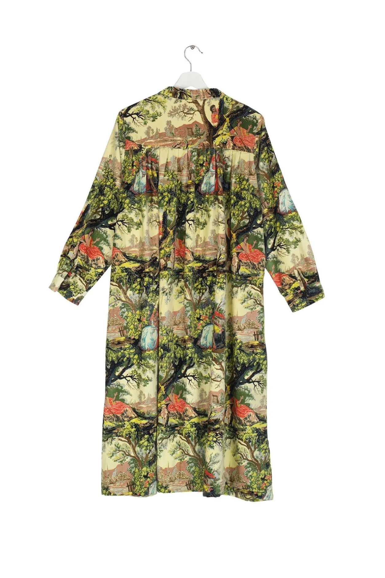 Women One Hundred Stars Country Toile Velvet Duster Coat