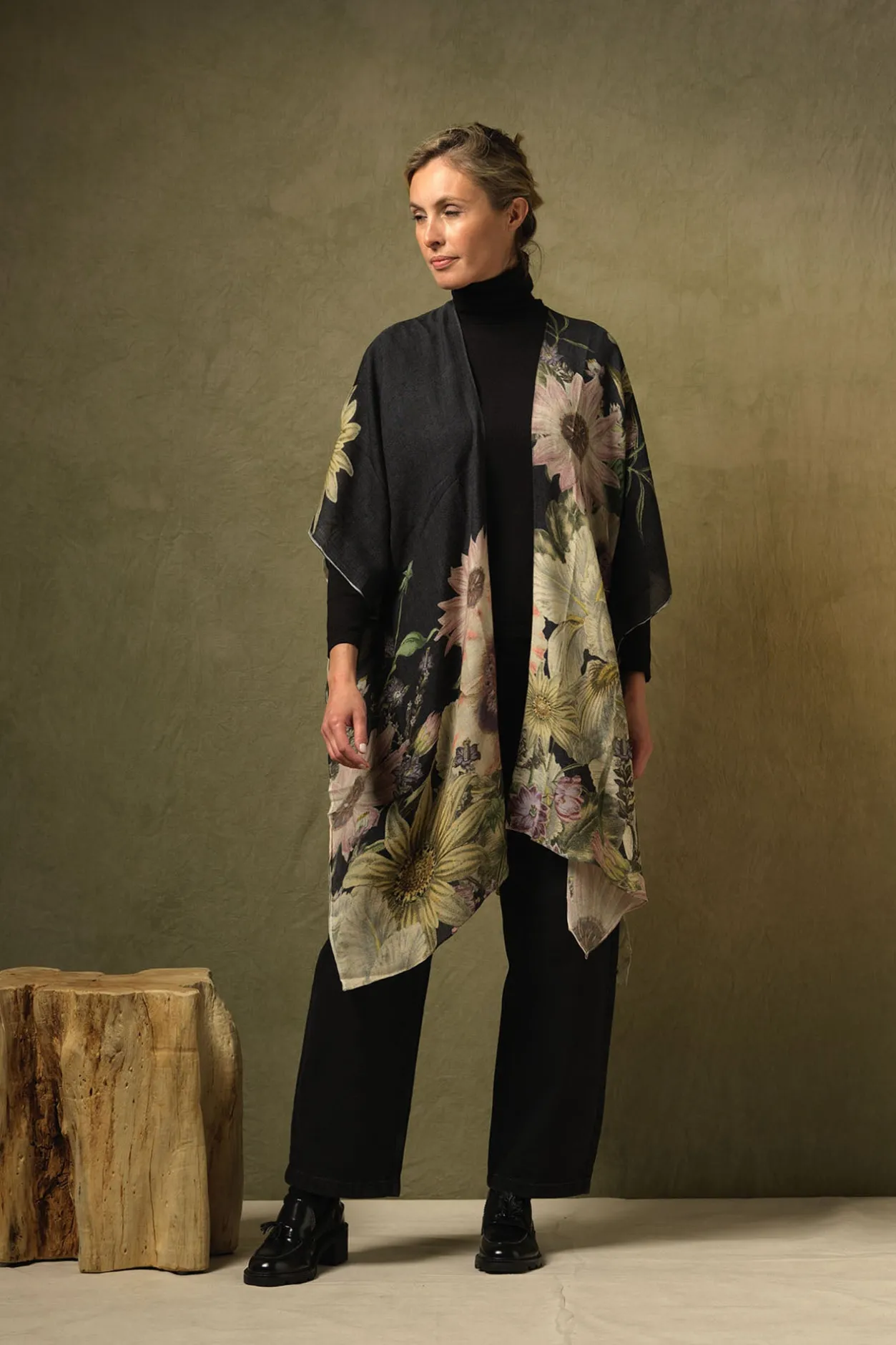 Women One Hundred Stars Daisy Black Wool Throwover