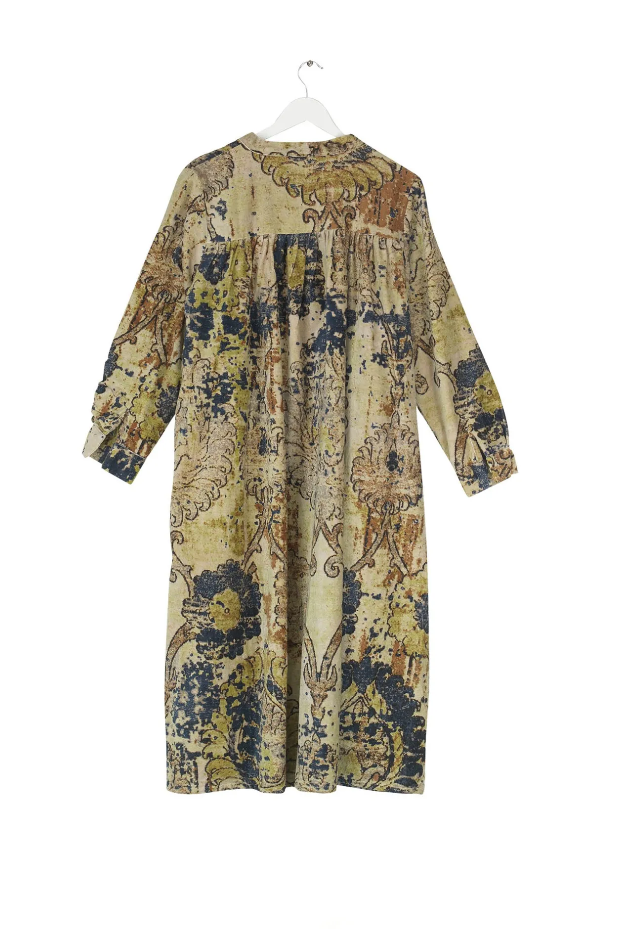 Women One Hundred Stars Dhurrie Taupe Velvet Duster Coat