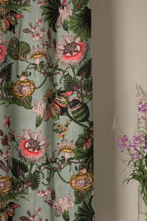 One Hundred Stars Eccentric Bloooms Putty Linen Panel