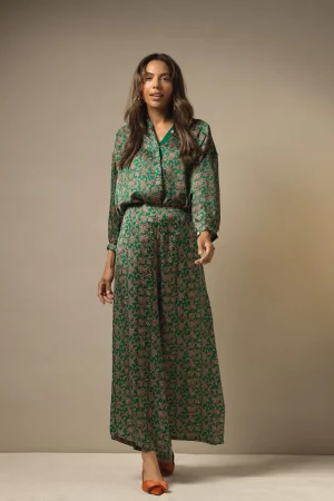 Women One Hundred Stars Floral Paisley Green Darcy Shirt