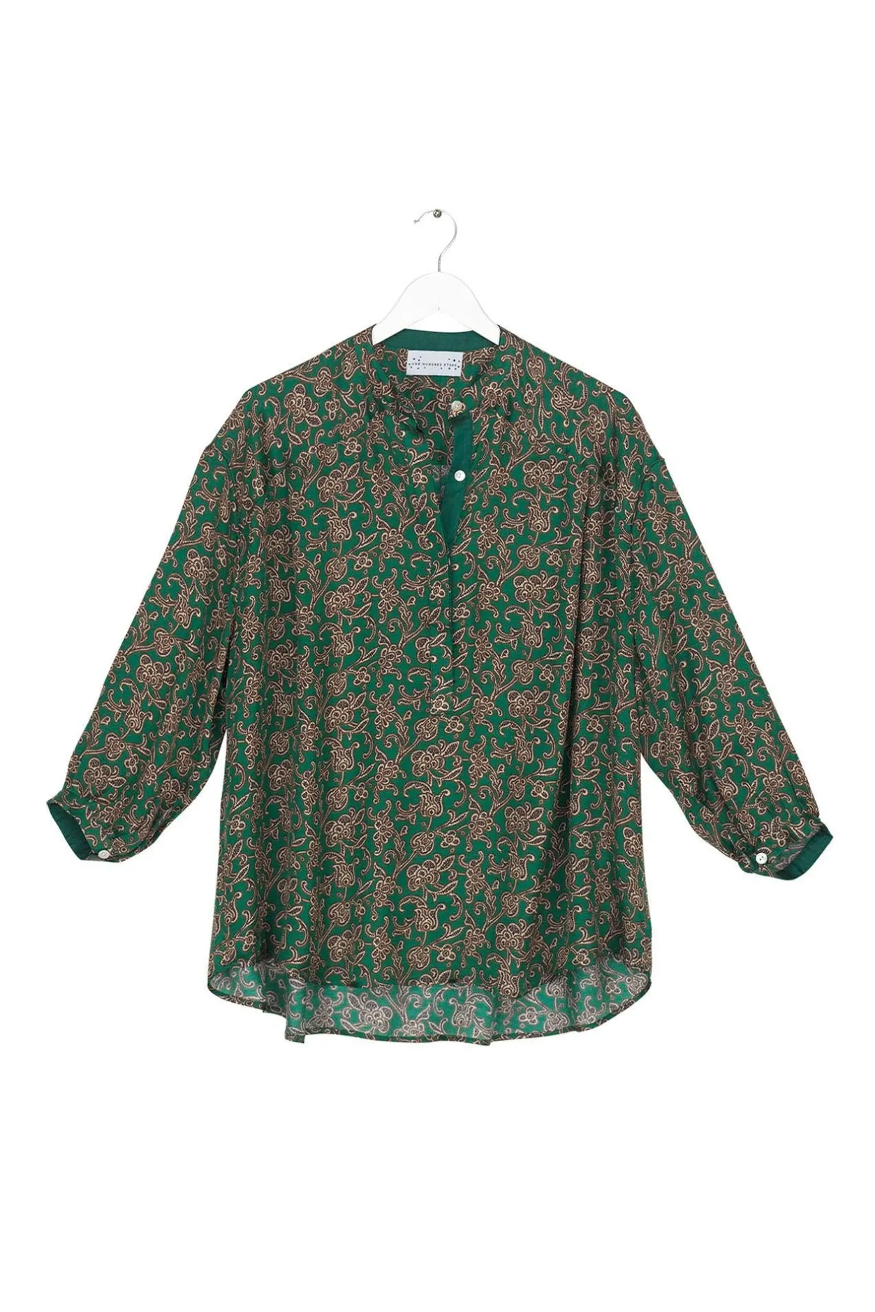 Women One Hundred Stars Floral Paisley Green Darcy Shirt