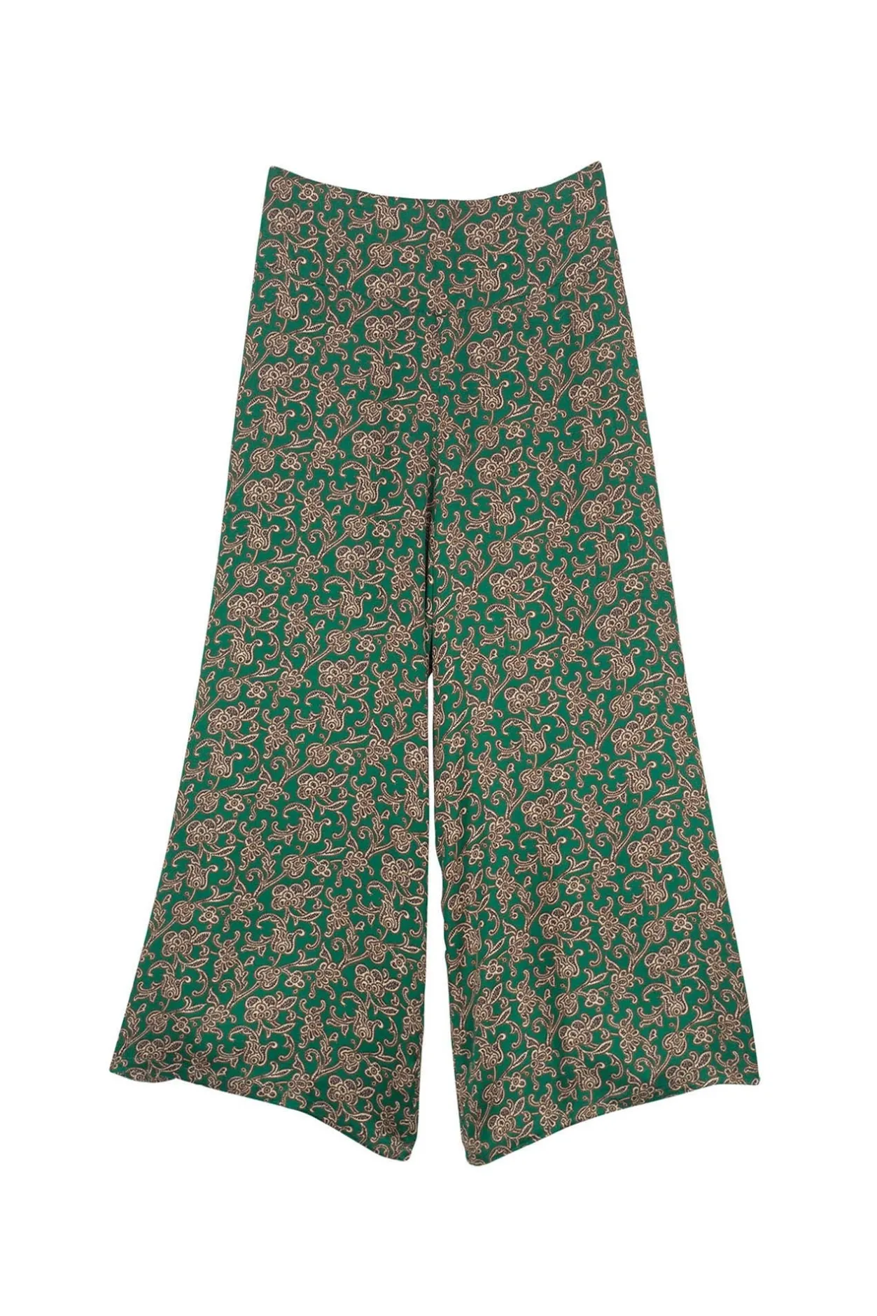 Women One Hundred Stars Floral Paisley Green Palazzo Pant