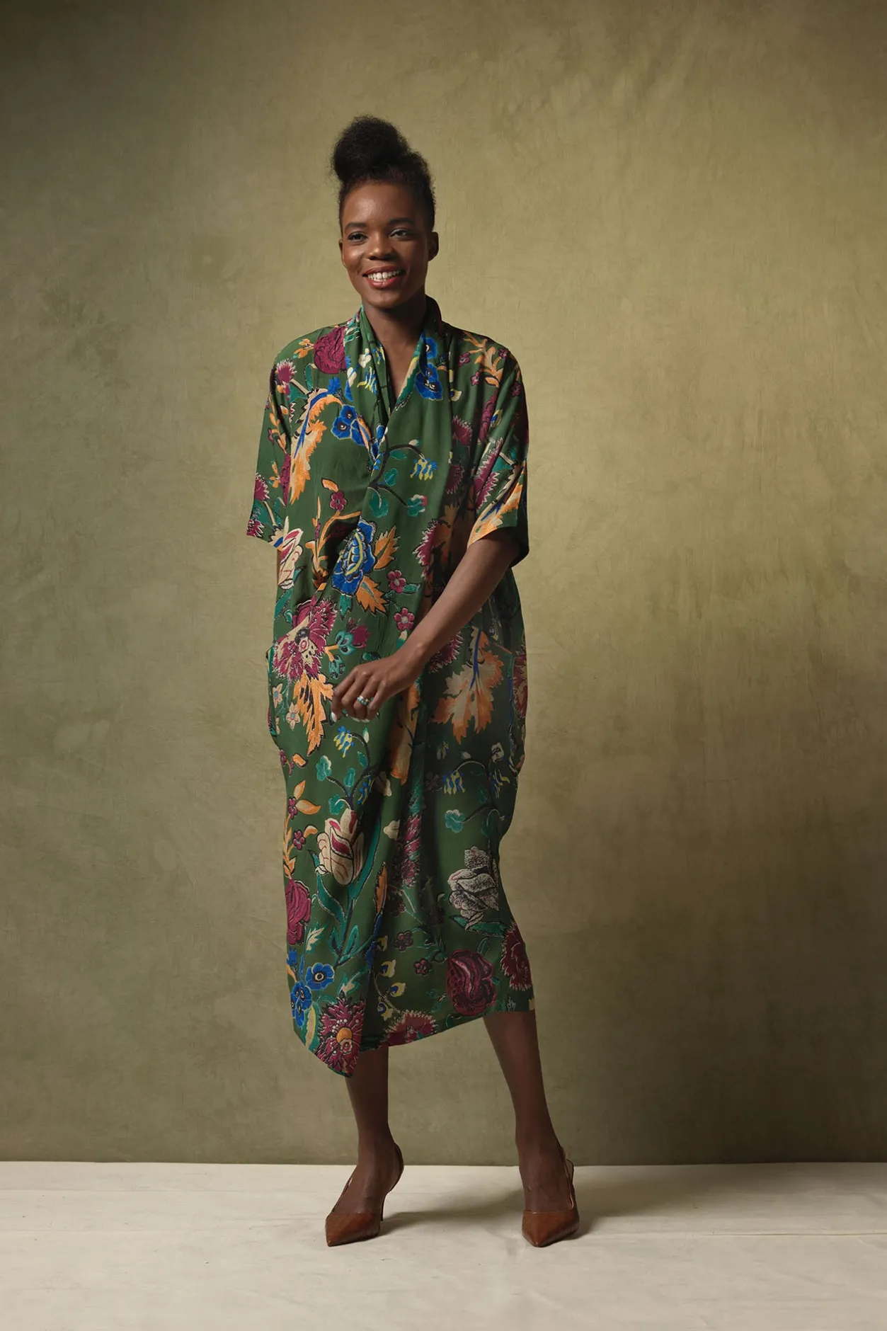 Women One Hundred Stars Flower Vase Green Rachel Dress