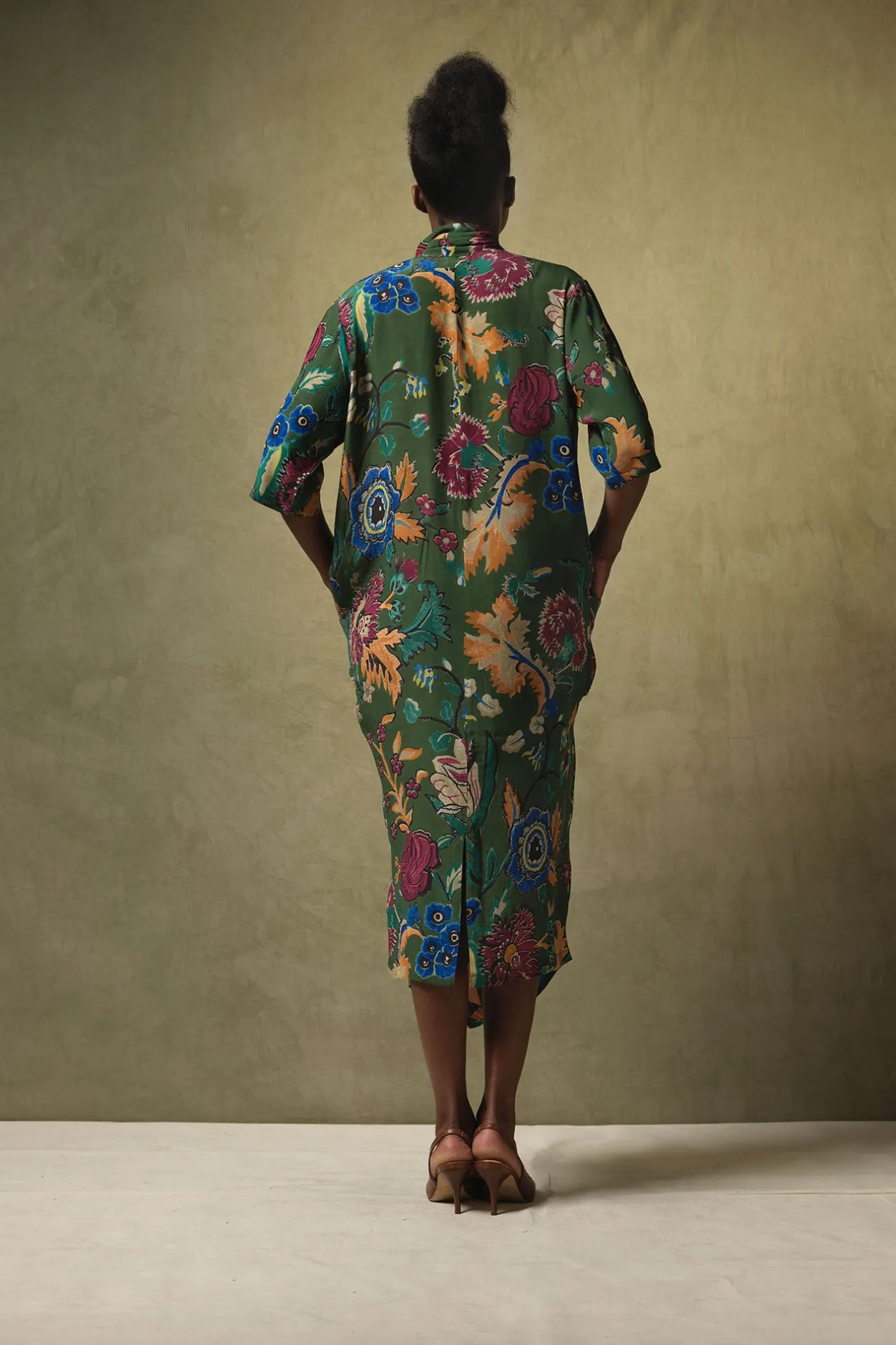 Women One Hundred Stars Flower Vase Green Rachel Dress