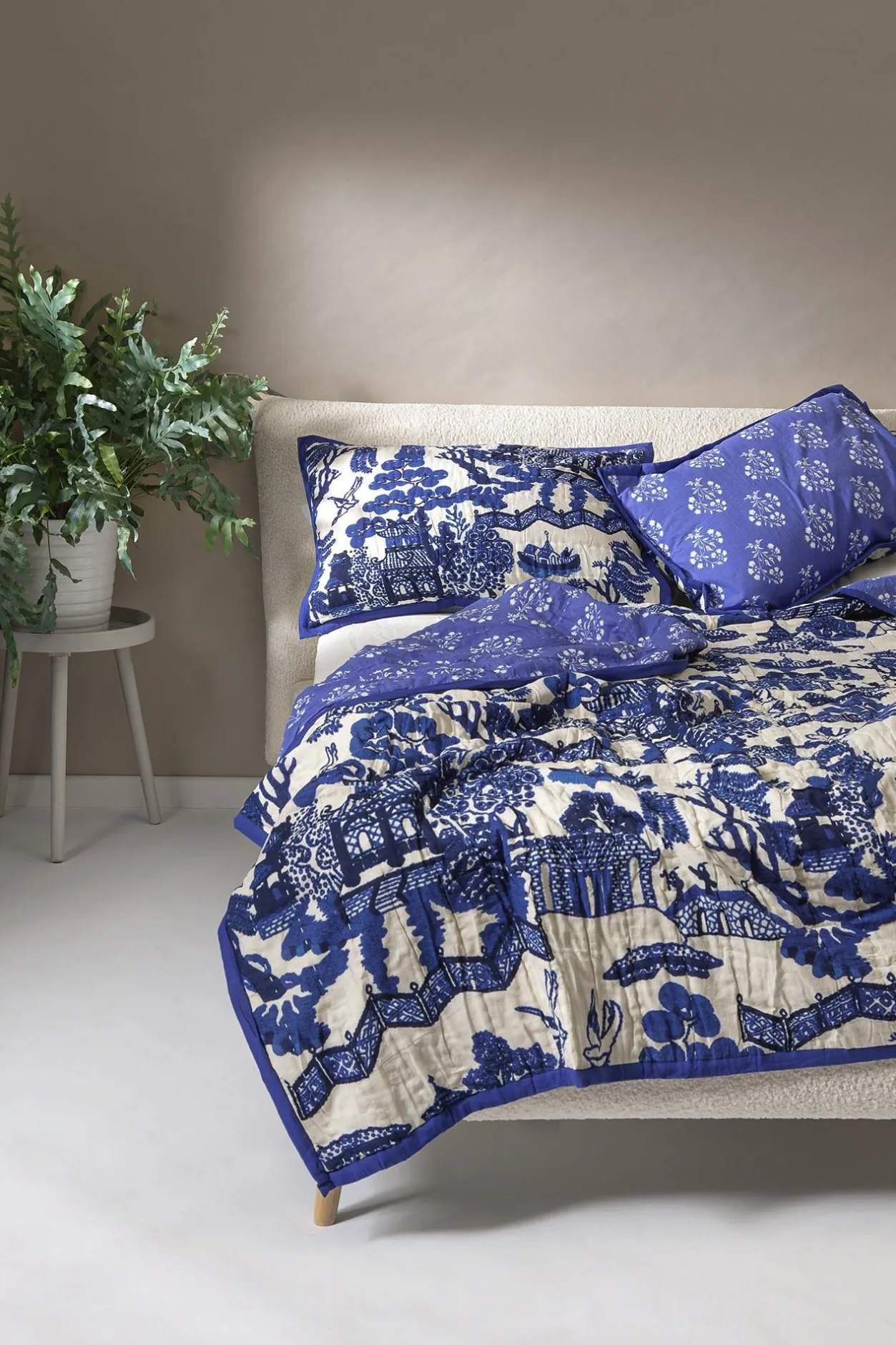 One Hundred Stars Giant Willow Blue Pillow Shams