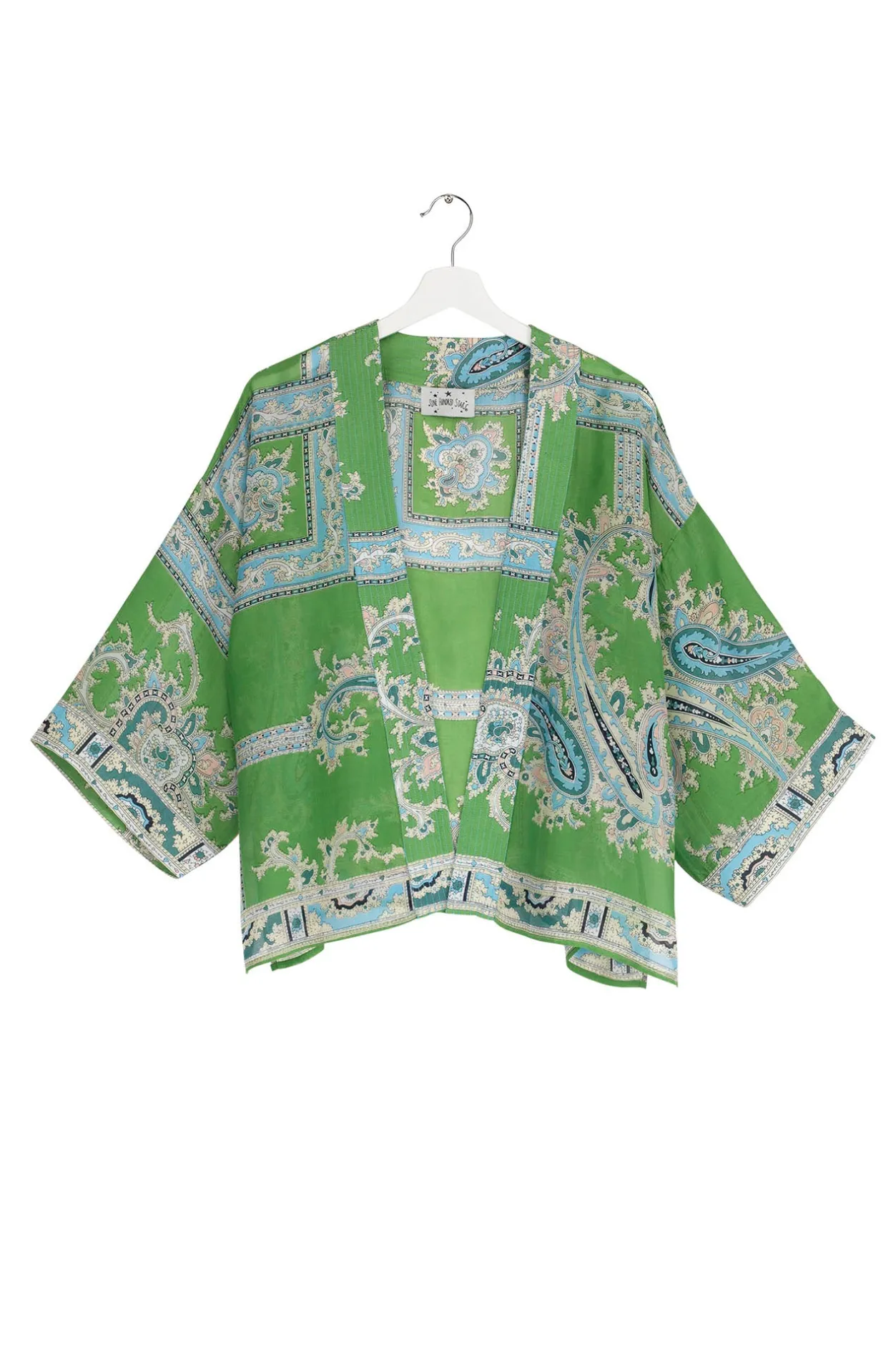 Women One Hundred Stars Handkerchief Green Kimono