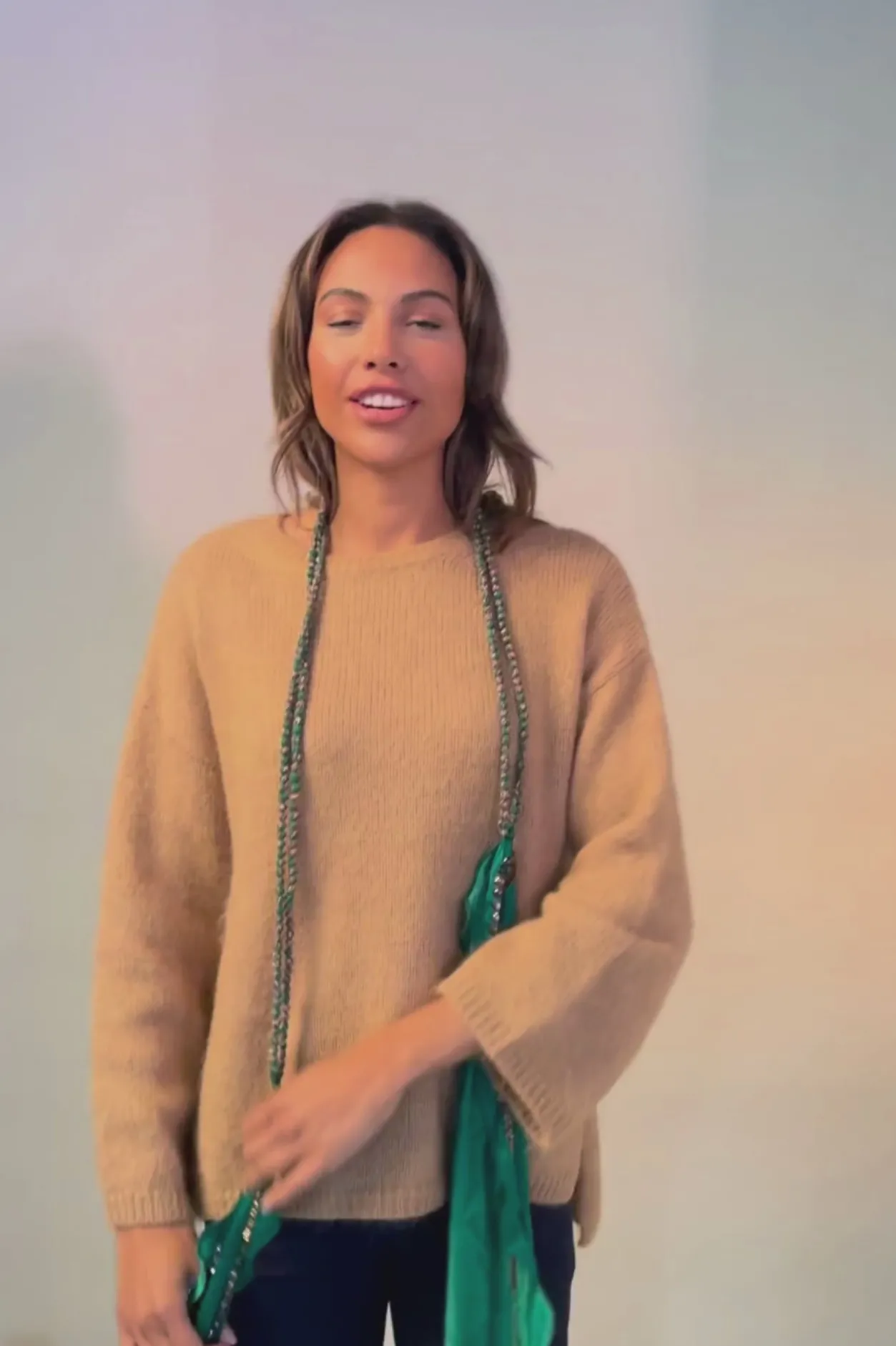 One Hundred Stars Indian Heritage Beige Necklace Scarf