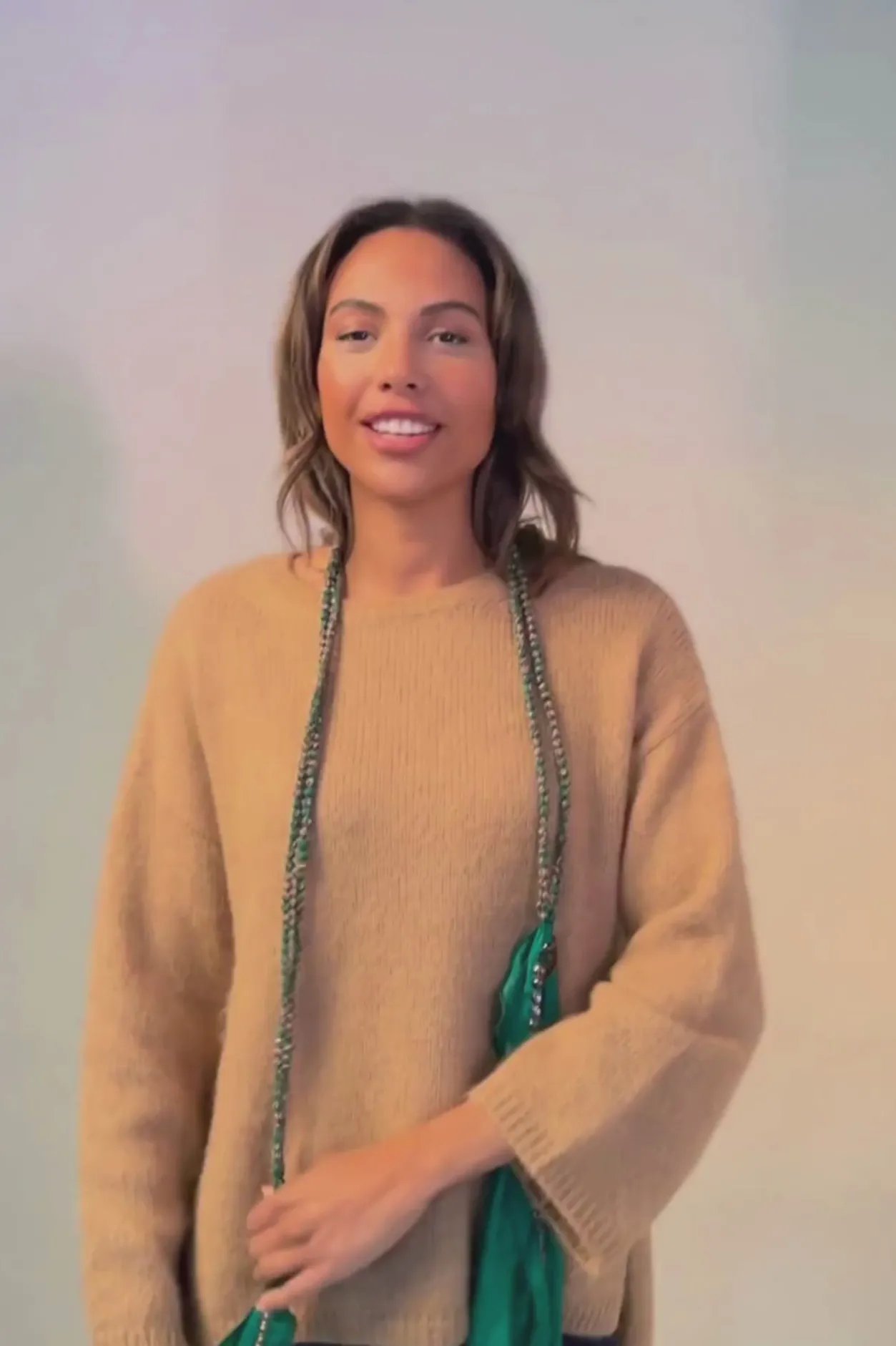 One Hundred Stars Indian Heritage Green Necklace Scarf