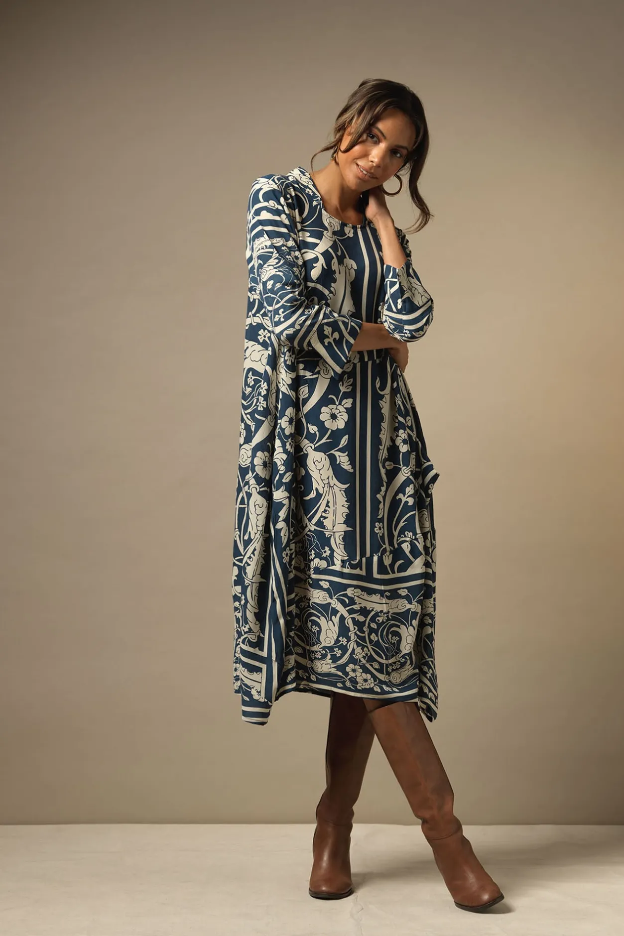 Women One Hundred Stars Jaipur Blue Asymmetric Dress