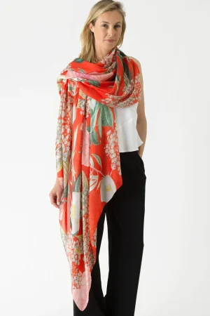One Hundred Stars Kew Elderflower Red Scarf