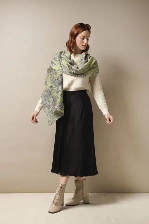 One Hundred Stars Kew Etched Floral Fern Scarf