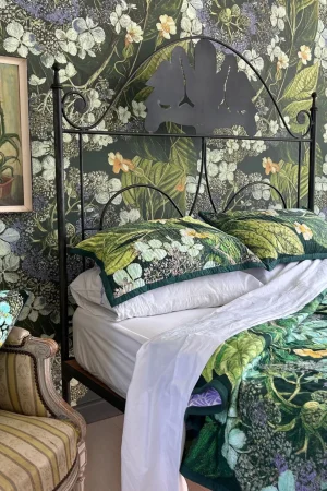 One Hundred Stars Kew Hydrangea Lime Pillow Shams