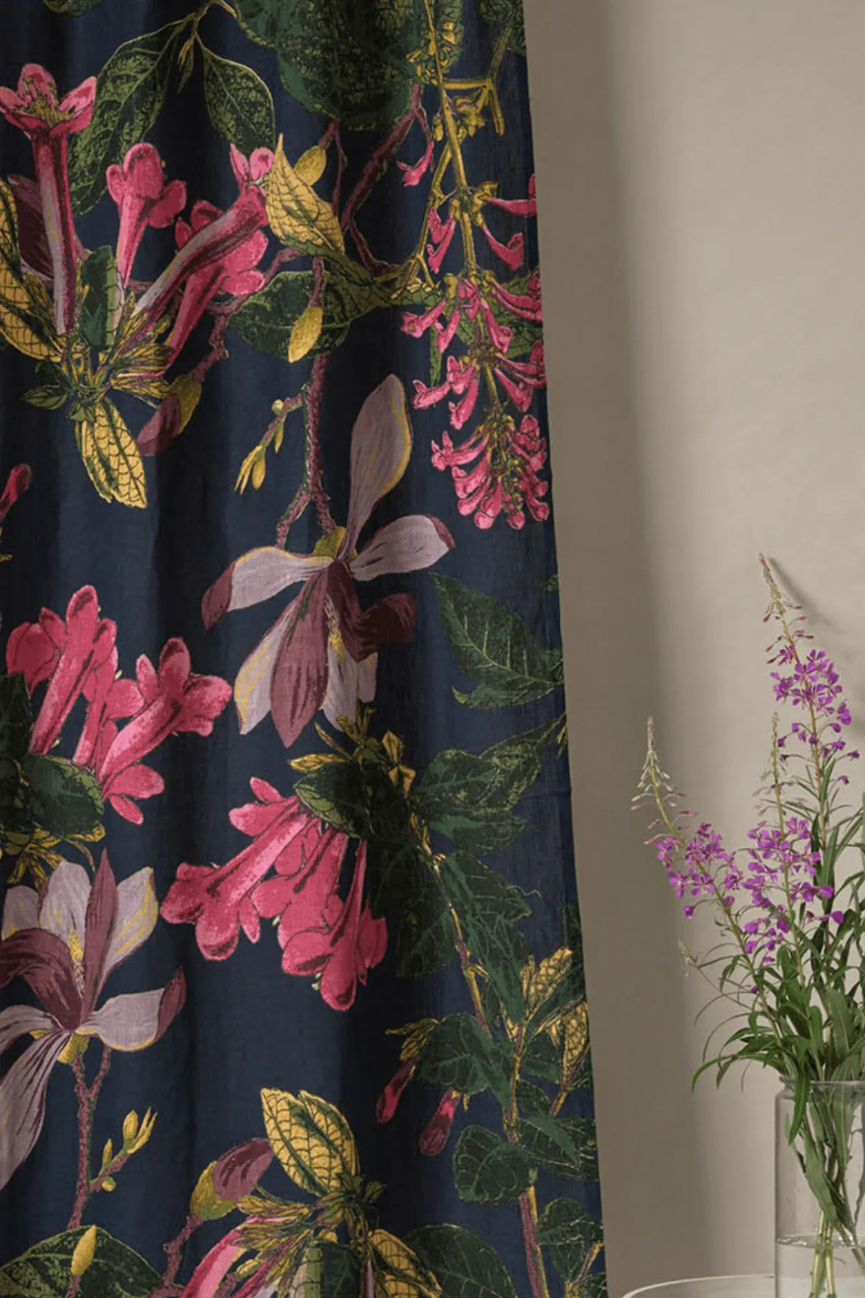 One Hundred Stars Kew Magnolia Blue Linen Panel