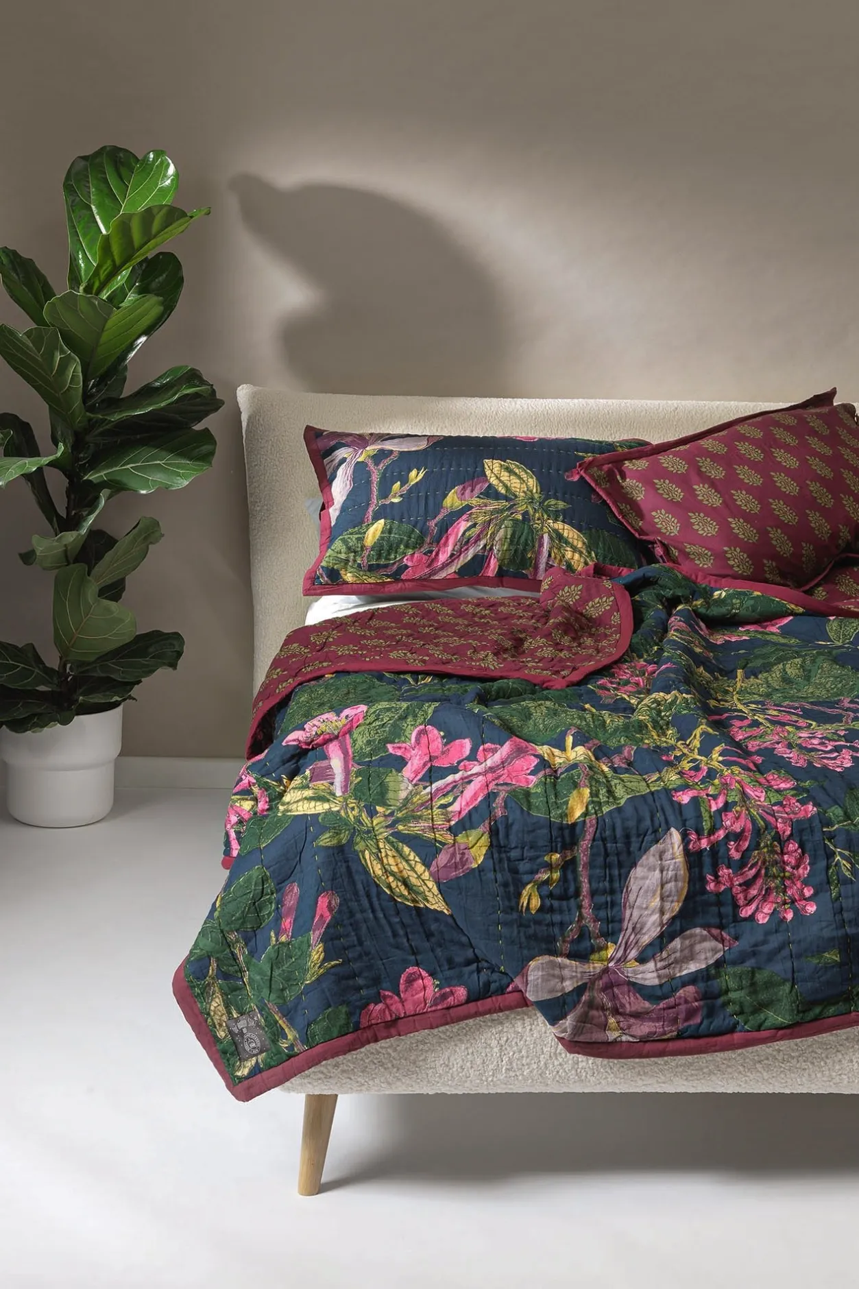 One Hundred Stars Kew Magnolia Blue Pillow Shams