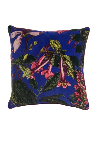 One Hundred Stars Kew Magnolia Purple Velvet Square Cushion