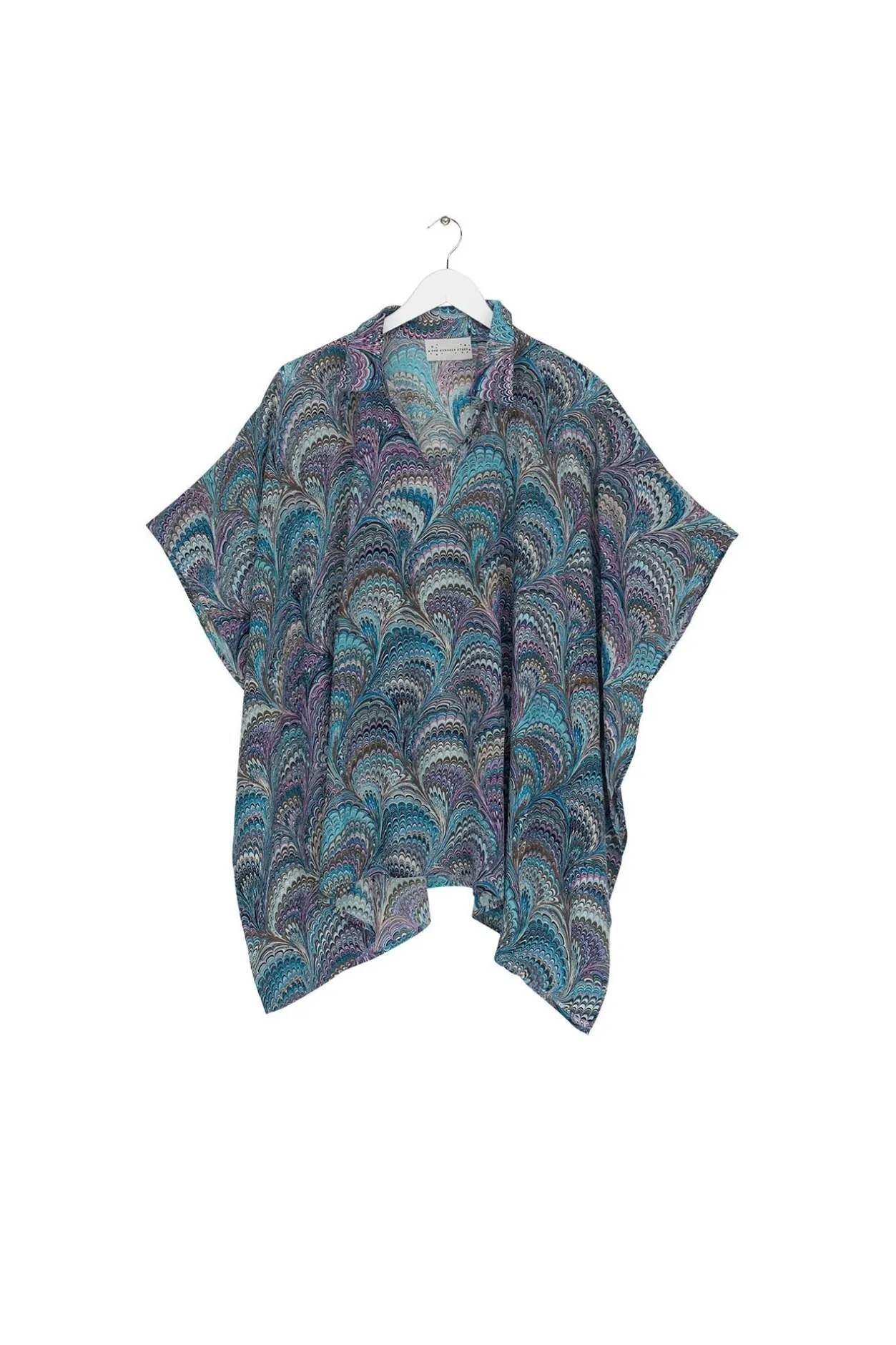 Women One Hundred Stars Marbled Blue Tunic Top