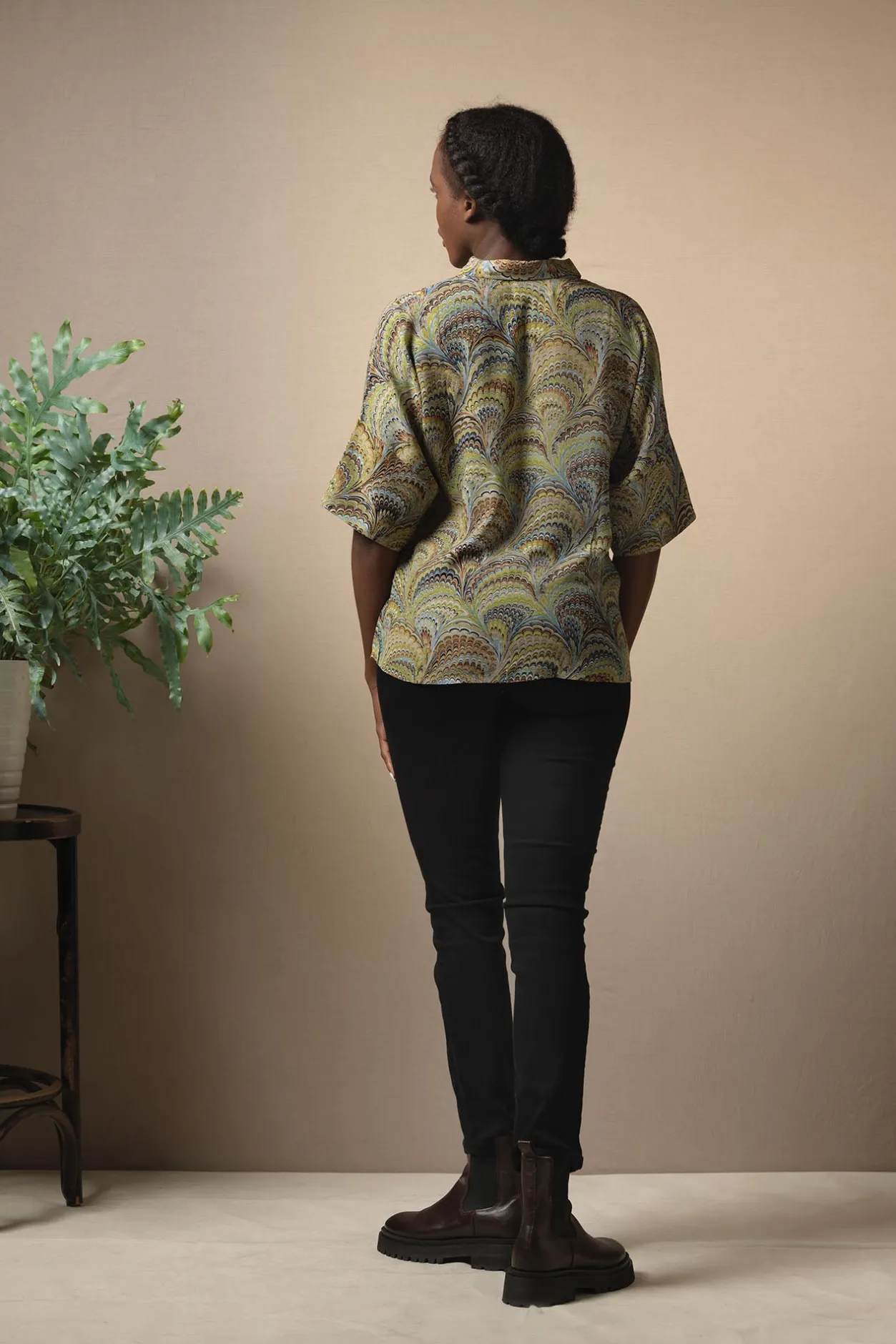 Women One Hundred Stars Marbled Green Pippa Top