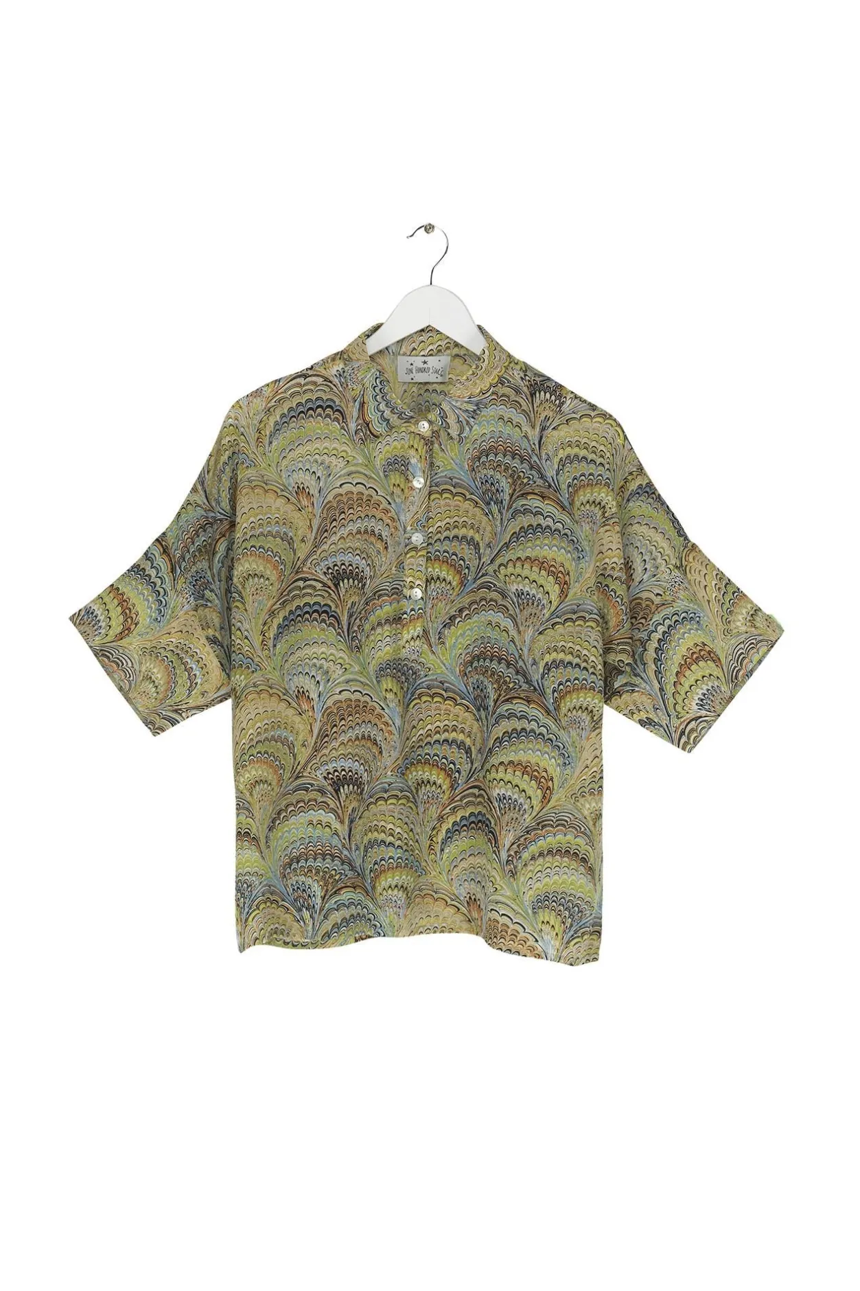 Women One Hundred Stars Marbled Green Pippa Top