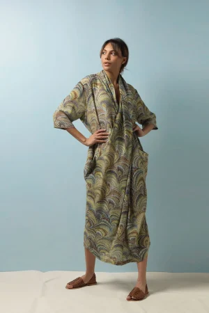 Women One Hundred Stars Marbled Green Rachel Dress