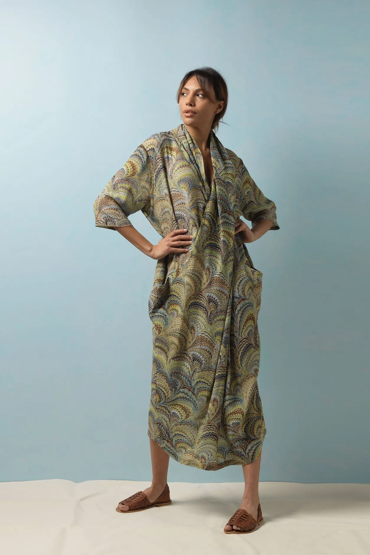 Women One Hundred Stars Marbled Green Rachel Dress