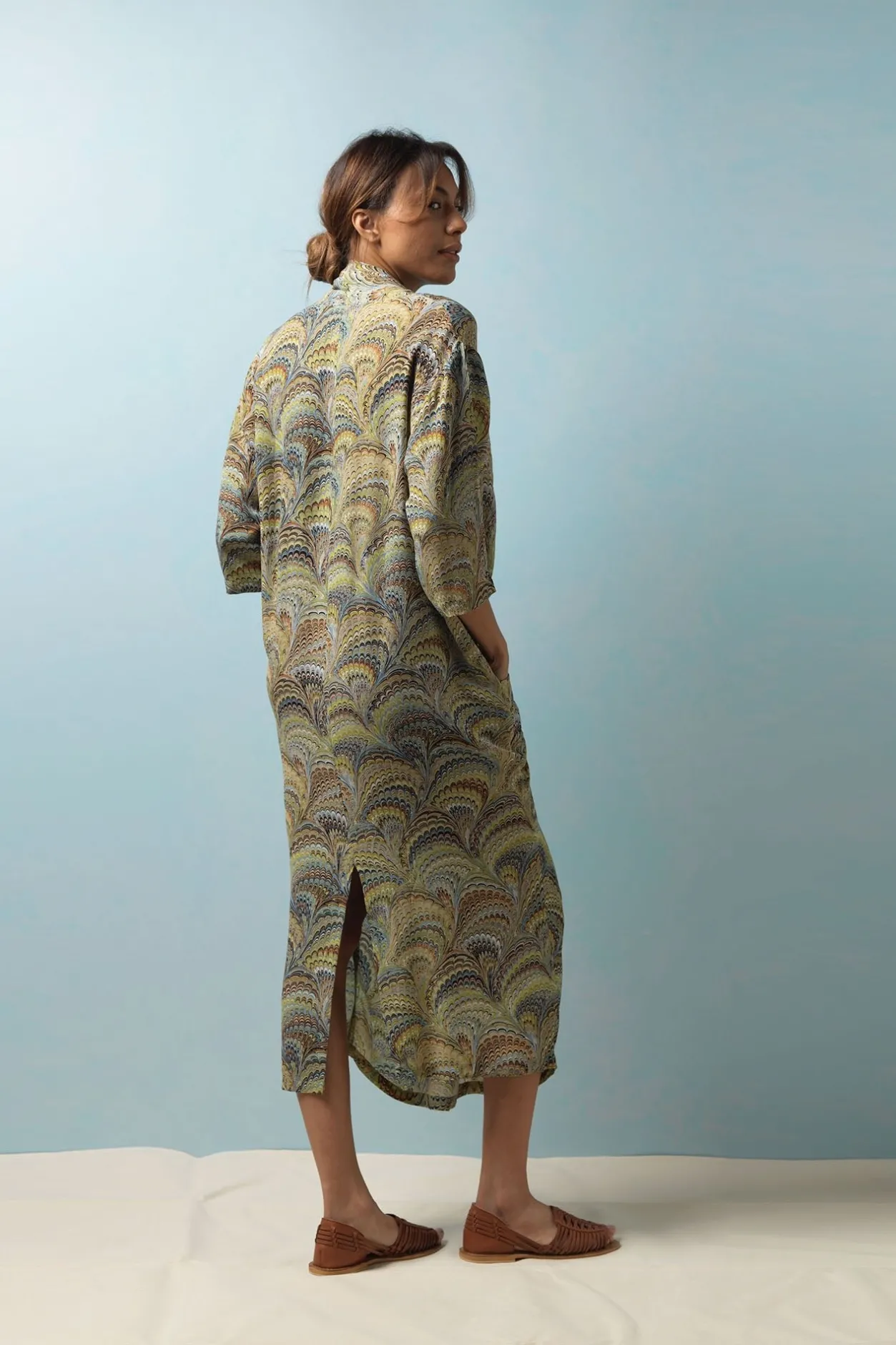 Women One Hundred Stars Marbled Green Rachel Dress