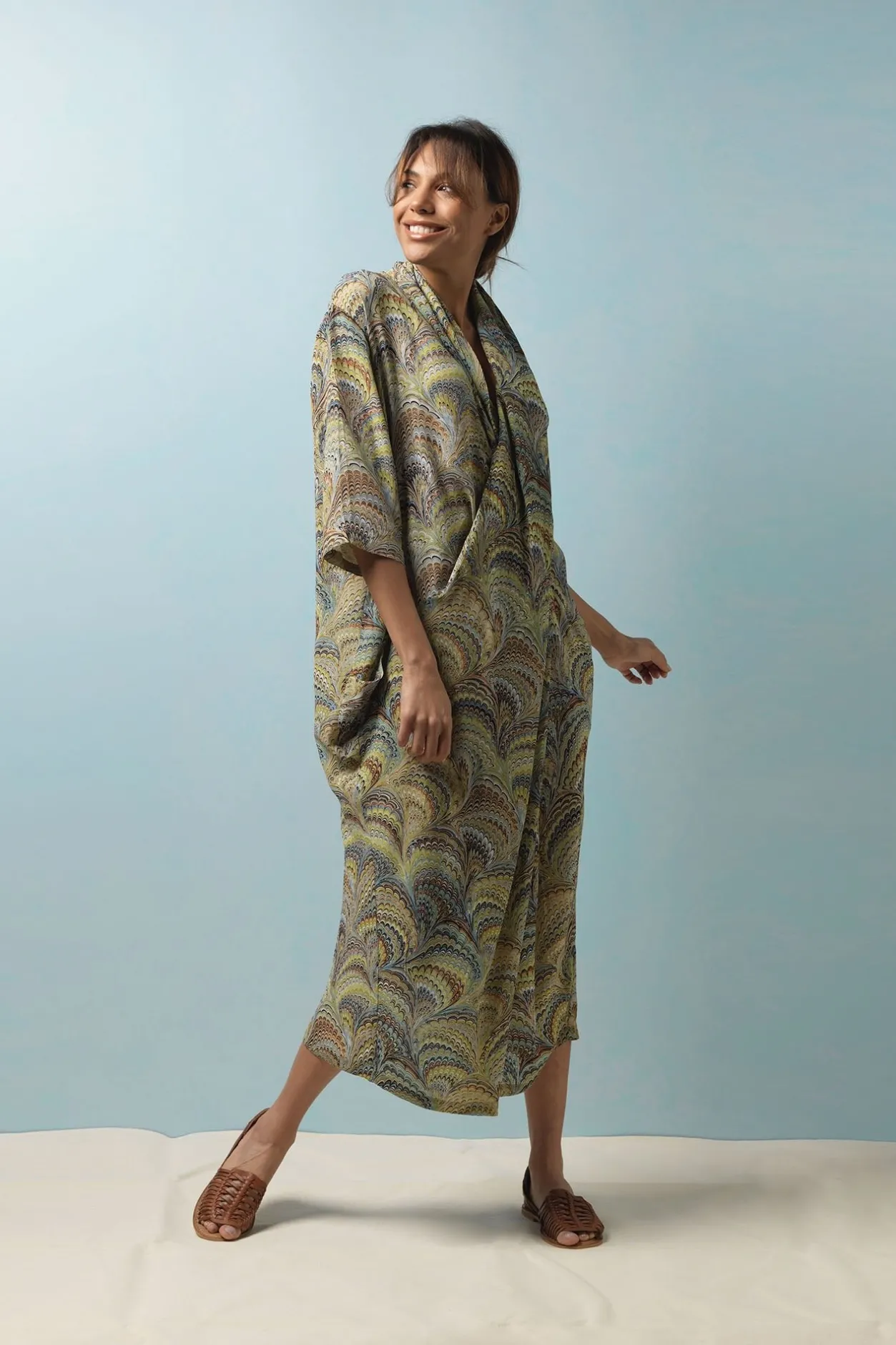 Women One Hundred Stars Marbled Green Rachel Dress