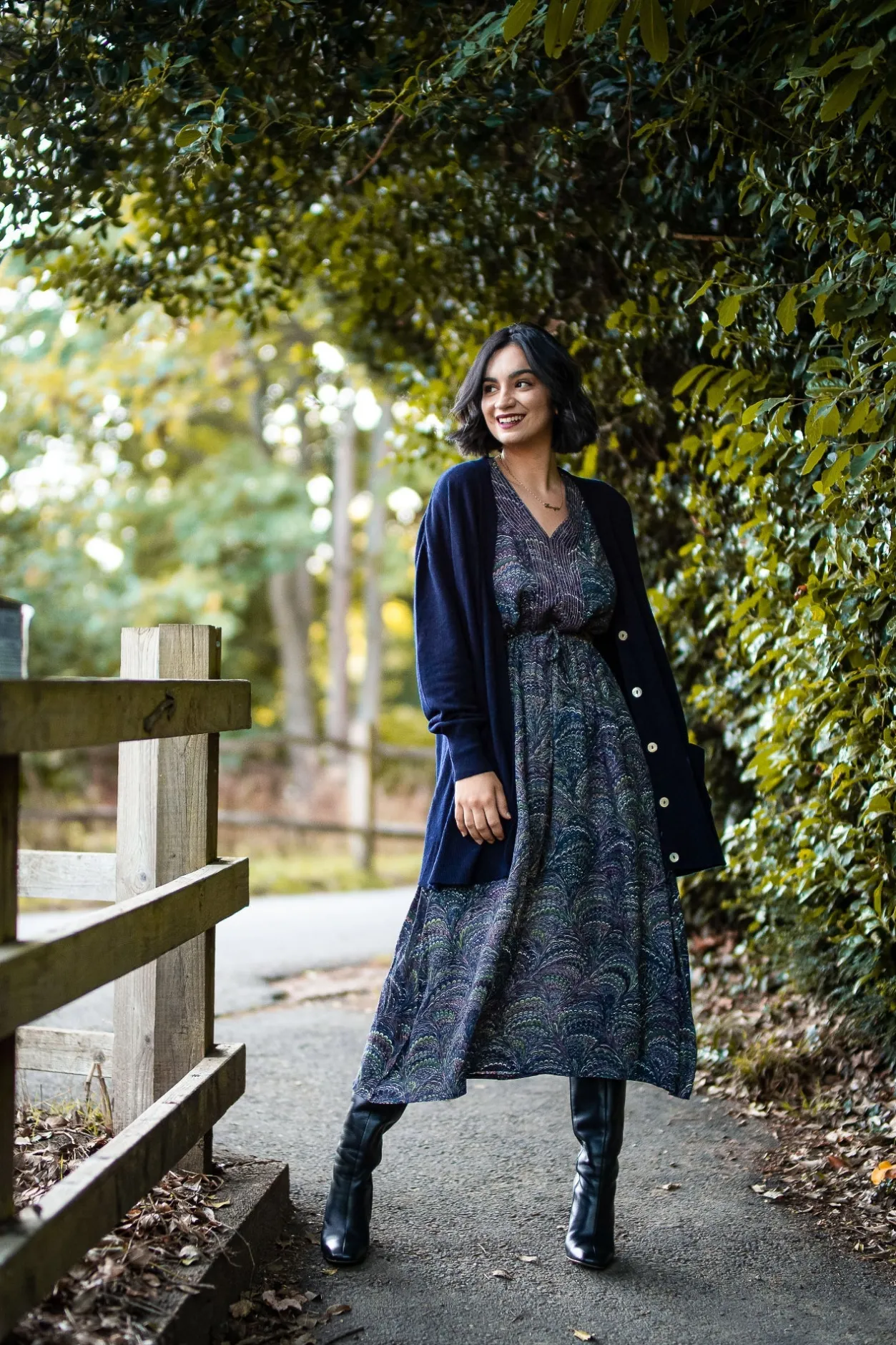 Women One Hundred Stars Marbled Indigo Abbi Dress