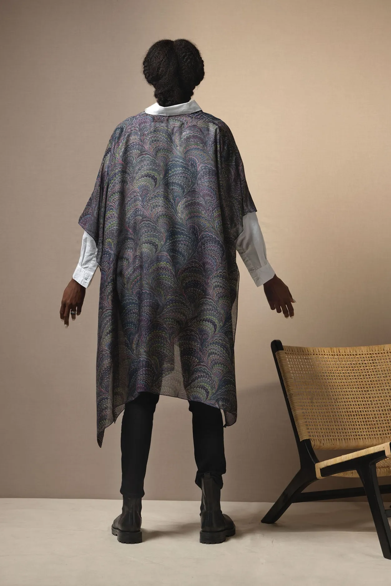 Women One Hundred Stars Marbled Indigo Throwover