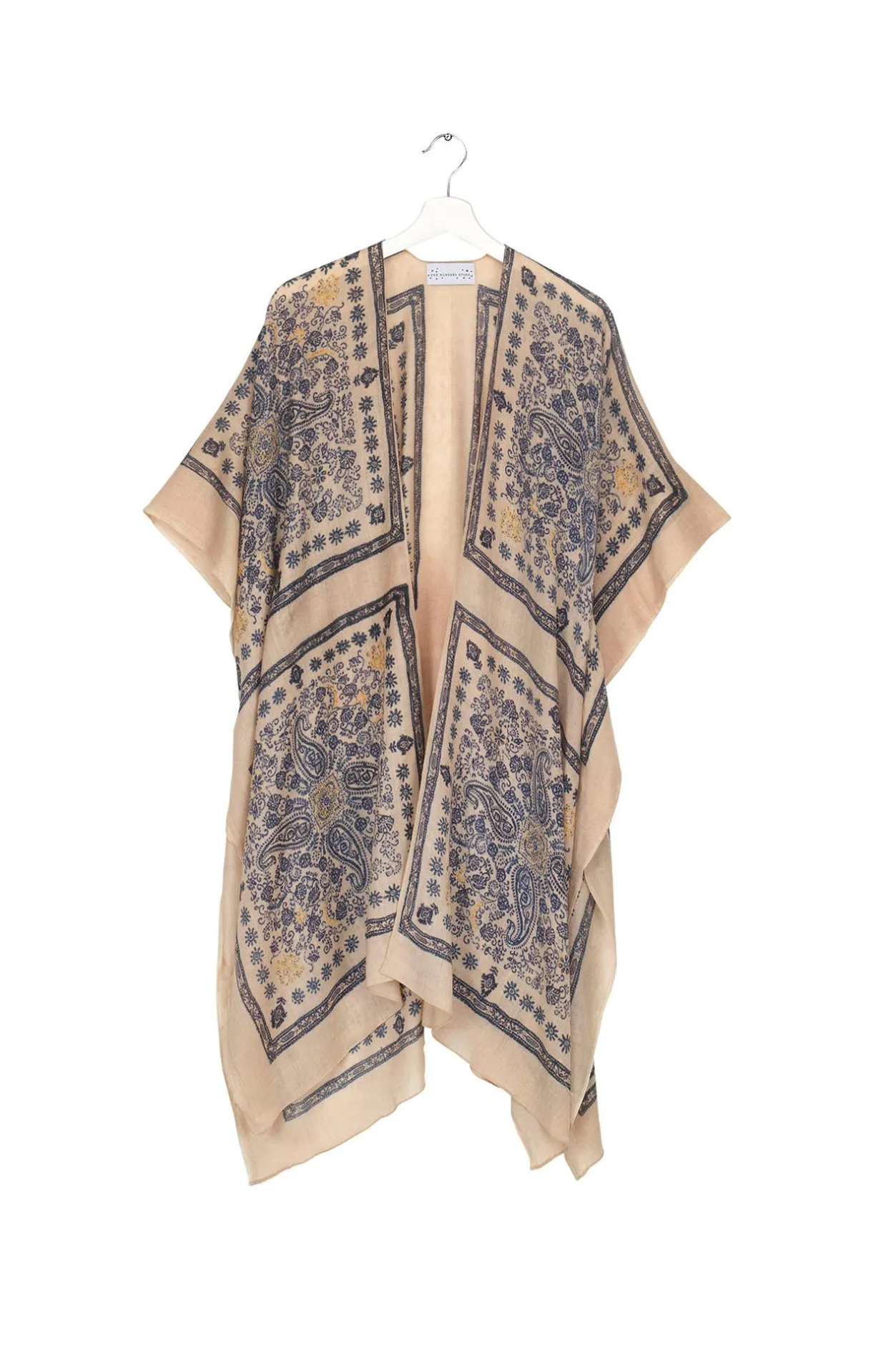 Women One Hundred Stars Mehndi Blue Wool Throwover