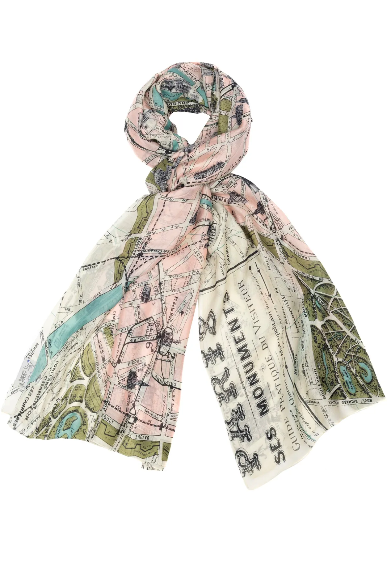 One Hundred Stars Paris Map Scarf