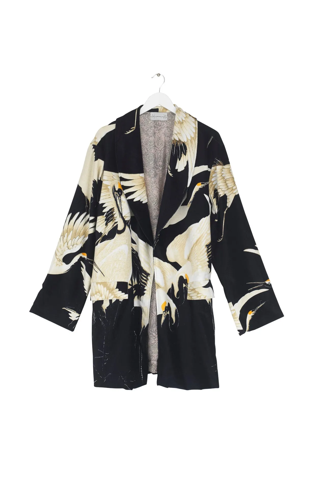 Women One Hundred Stars Stork Black Velvet Boyfriend Jacket