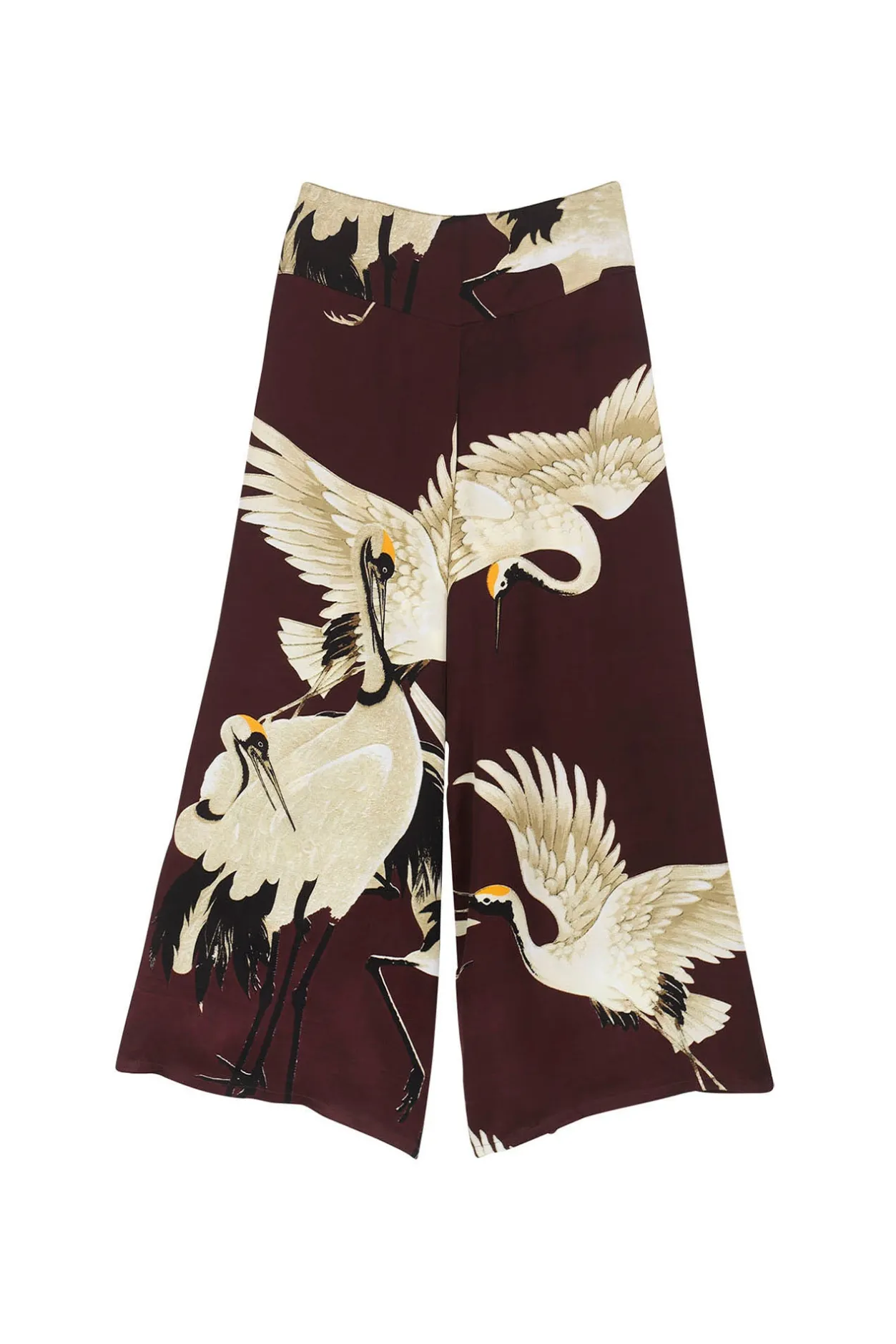 Women One Hundred Stars Stork Burgundy Palazzo Pant