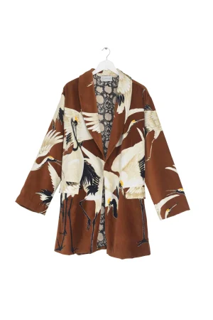 Women One Hundred Stars Stork Cigar Velvet Boyfriend Jacket