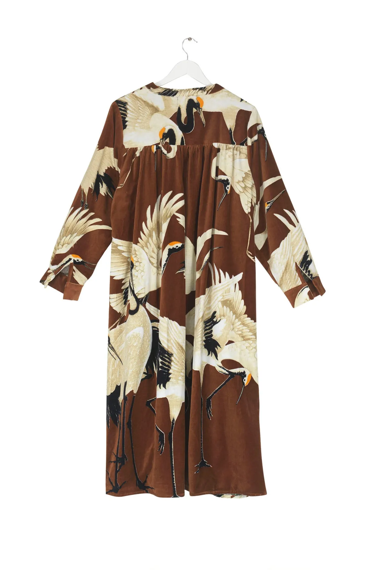 Women One Hundred Stars Stork Cigar Velvet Duster Coat