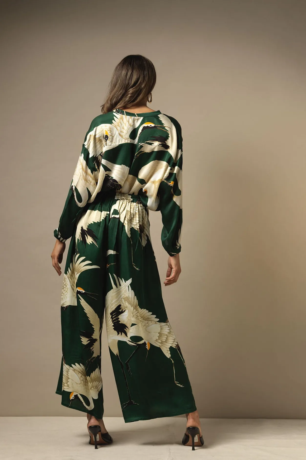 Women One Hundred Stars Stork Forest Palazzo Pant