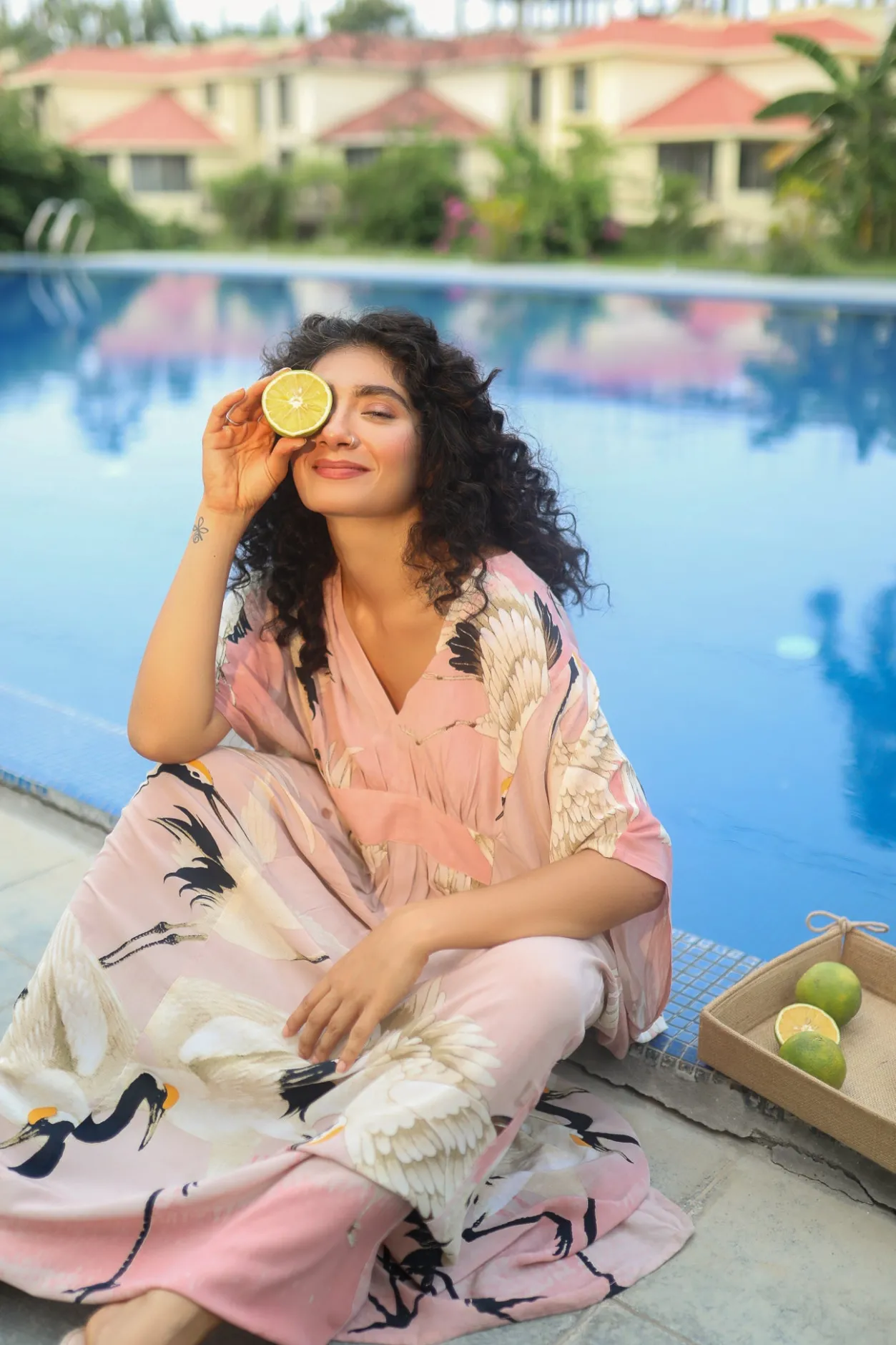 Women One Hundred Stars Stork Pink Margeux Kaftan